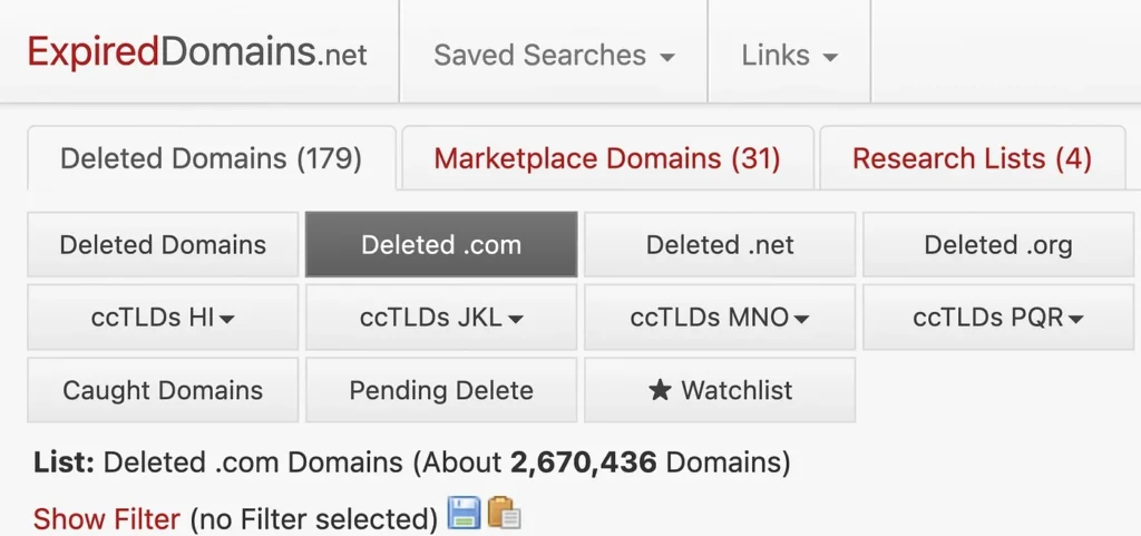 Cara Mencari Domain Expired: Pilih Domain Extension