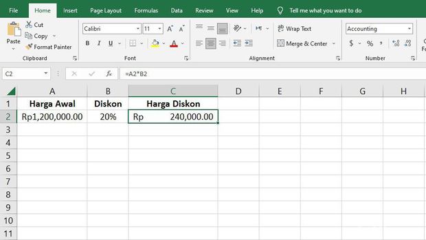 Cara Menghitung Persen di Excel untuk Perhitungan Diskon