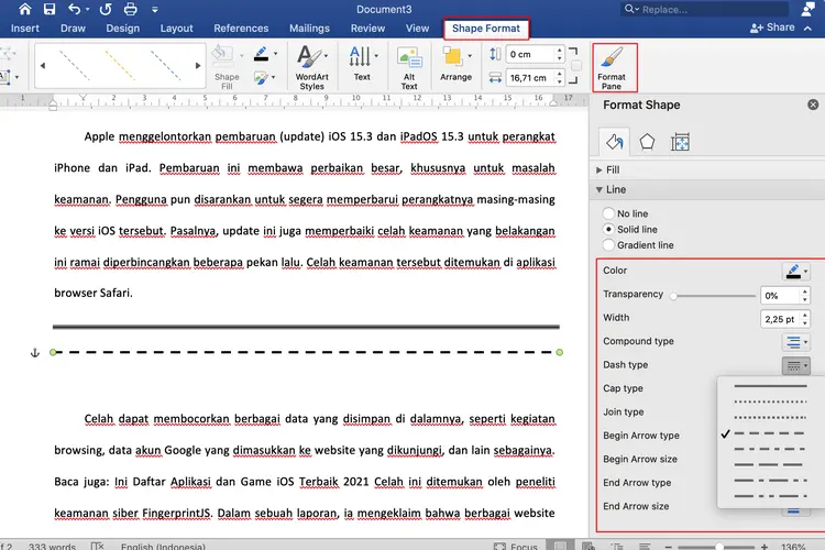 Cara Membuat Garis di Word Menggunakan Fitur Auto Format