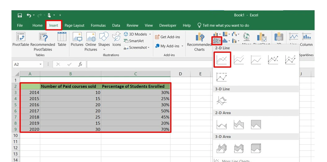 Cara Membuat Grafik di Excel dengan 2 Set Data