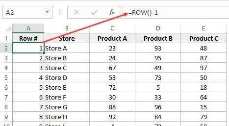 Cara Mengurutkan Nomor di Excel Menggunakan Fungsi ROW