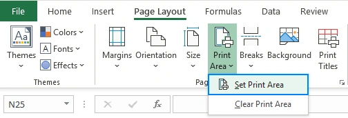 Cara Set Print Area di Excel