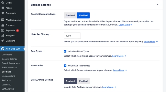 Cara Mengaktifkan dan Mengonfigurasi XML Sitemap dengan AIOSEO