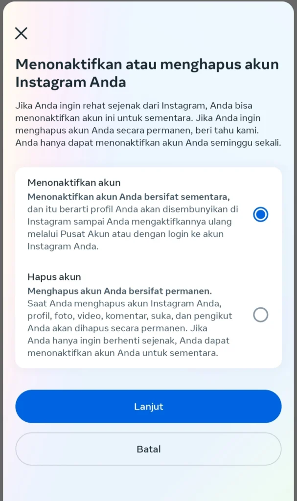 Cara Menghapus Akun Instagram untuk Sementara