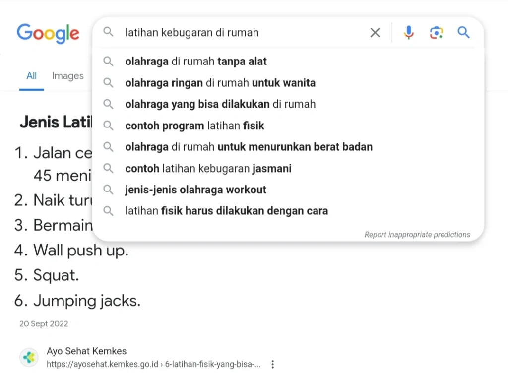 Contoh dari Secondary Keywords