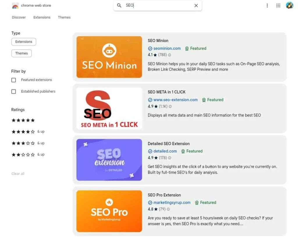 Rekomendasi SEO Chrome Extensions Gratis