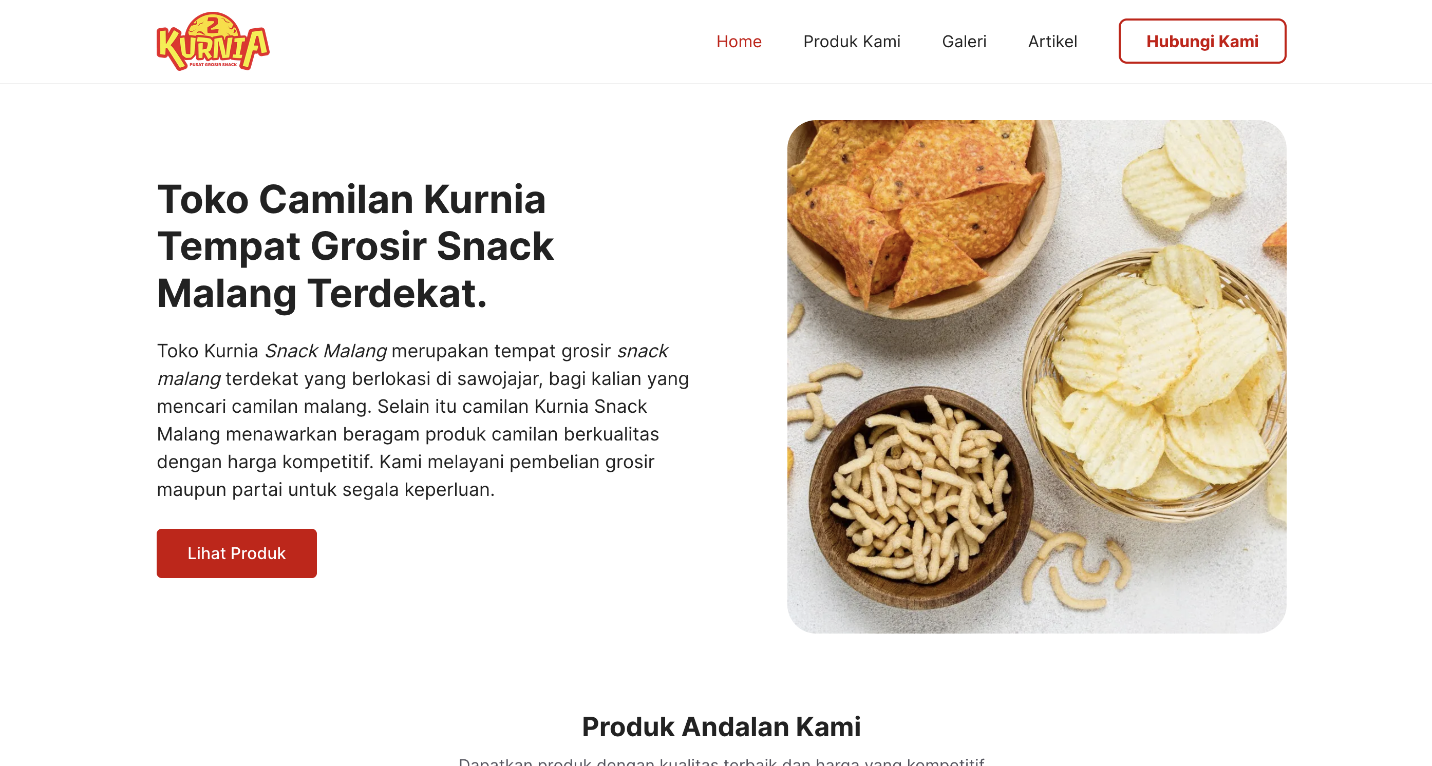 Jasa SEO + Jasa Pembuatan Website Kurnia Snack