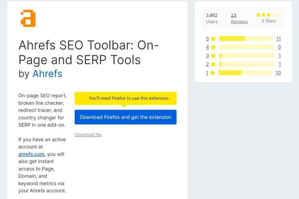 Ahrefs SEO Toolbar