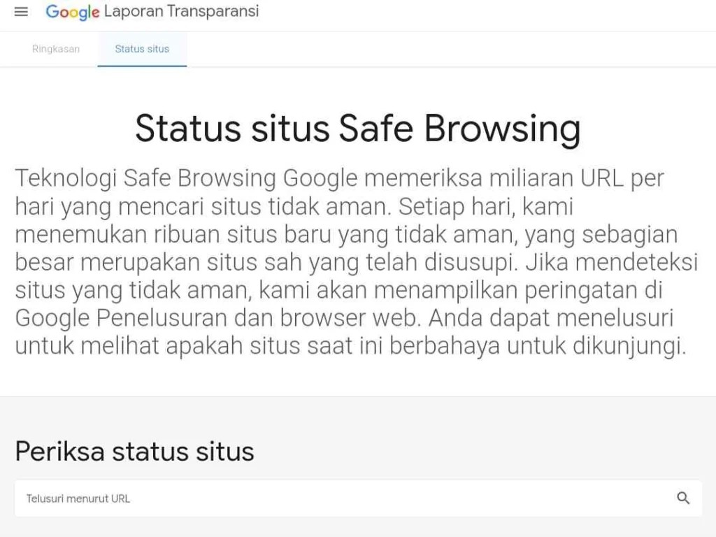 Alat untuk Mengecek Site Reputation