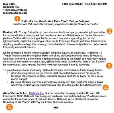 Format Press Release