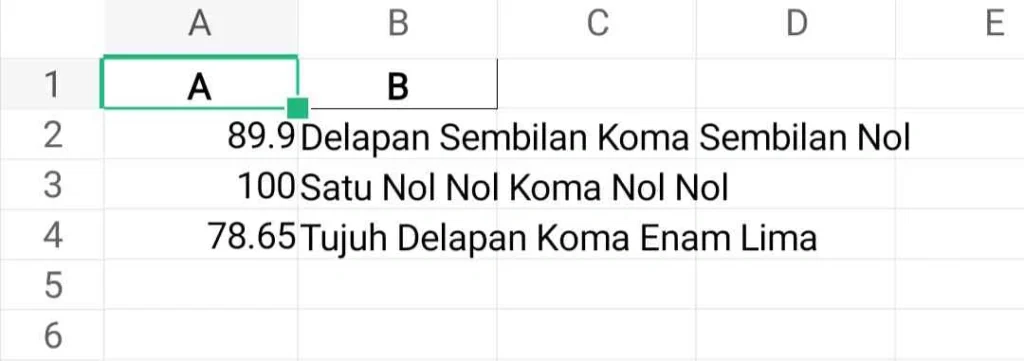 Rumus Terbilang Excel dari Angka Desimal ke Kata